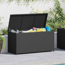 Boîte de rangement de jardin noir 120x50x60 cm résine tressée 552824552824