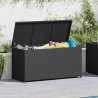 Boîte de rangement de jardin noir 120x50x60 cm résine tressée 552824552824