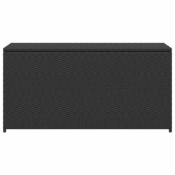 Boîte de rangement de jardin noir 120x50x60 cm résine tressée 552824552824