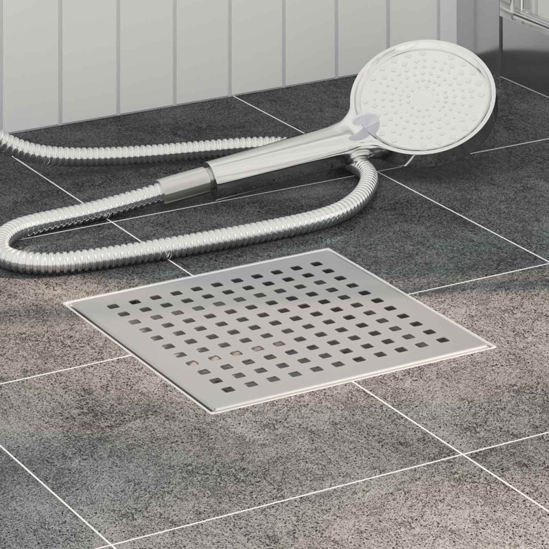 Drain de douche à pois Argenté 20 x 20 cm Acier Inox 304 552825552825