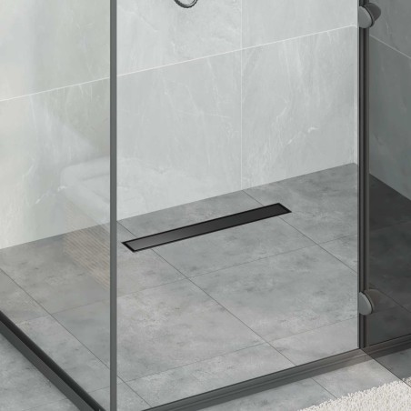 2 en 1 Drain de Douche Noir 60 cm Acier Inox 304 552826552826