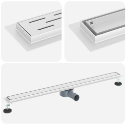 Évacuation de douche 2-en-1 avec siphon à 360° Argenté 100 cm 552828552828