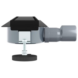 Évacuation de douche 2-en-1 avec siphon à 360° Noir 50 cm 552829552829