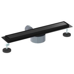 Évacuation de douche 2-en-1 avec siphon à 360° Noir 50 cm 552829552829