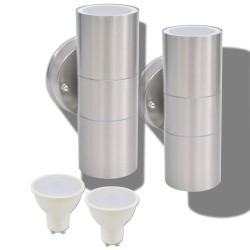 Applique murale LED d'extérieur 2 pcs Acier inoxydable haut bas 552839552839