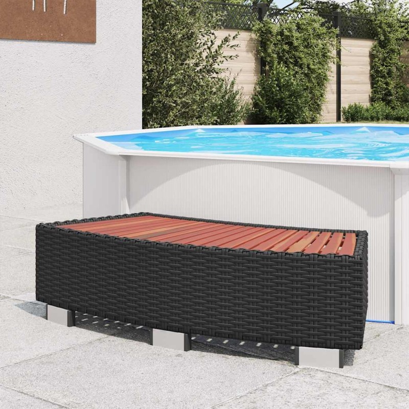 Marche de spa Résine tressée 92 x 45 x 25 cm Noir 552840552840