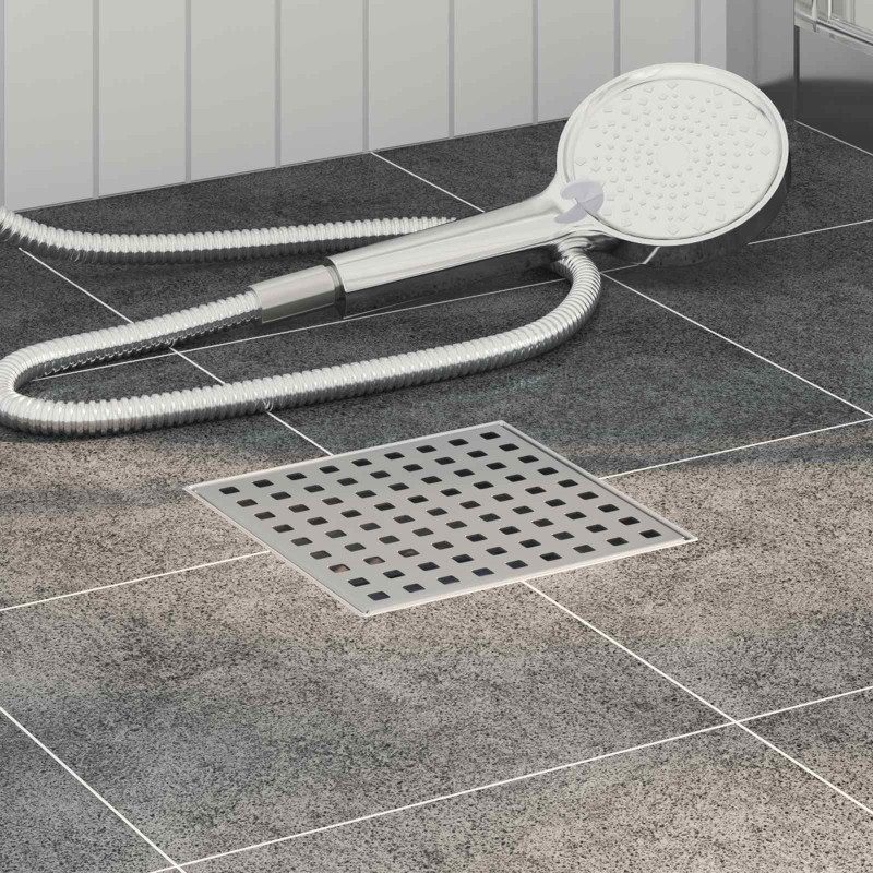 Drain de douche à pois Argenté 15 x 15 cm Acier Inox 304 552841552841