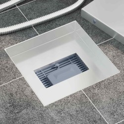 2 en 1 Drain de Douche Argenté 20 x 20 cm Acier Inox 304 552842552842