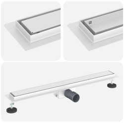 2 en 1 Drain de Douche Argenté 80 cm Acier Inox 304 552844552844