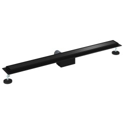 2 en 1 Drain de Douche Noir 90 cm Acier Inox 304 552846552846