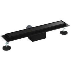 2 en 1 Drain de Douche Noir 50 cm Acier Inox 304 552847552847