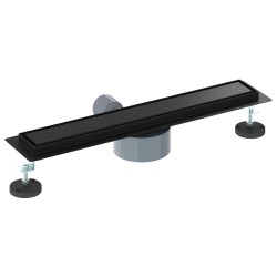 Évacuation de douche 2-en-1 avec siphon à 360° Noir 60 cm 552855552855