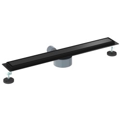 Évacuation de douche 2-en-1 avec siphon à 360° Noir 70 cm 552856552856