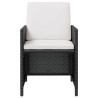 Ensemble à manger d'extérieur 5 pcs Rotin et bois d'acacia Noir 552858552858