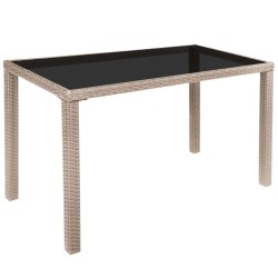 Ensemble à manger d'extérieur avec coussins 5 pcs Rotin Beige 552859552859