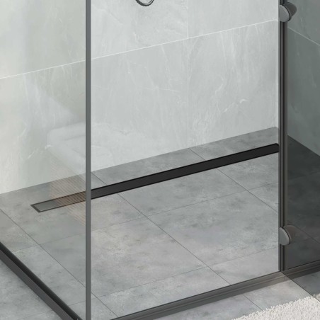 Évacuation de douche 2-en-1 avec siphon à 360° Noir 100 cm 552860552860