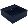 Lavabo carré à trop-plein Bleu foncé mat 41x41 cm Céramique 552862552862