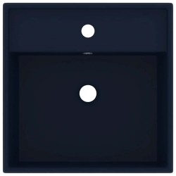 Lavabo carré à trop-plein Bleu foncé mat 41x41 cm Céramique 552862552862