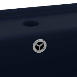 Lavabo carré à trop-plein Bleu foncé mat 41x41 cm Céramique 552862552862