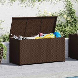 Boîte de rangement de jardin marron 120x50x60 cm résine tressée 552863552863