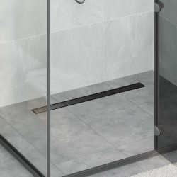 Évacuation de douche 2-en-1 avec siphon à 360° Noir 80 cm 552868552868