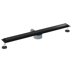 Évacuation de douche 2-en-1 avec siphon à 360° Noir 90 cm 552869552869