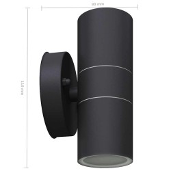Applique murale LED d'extérieur 2 pcs Acier inoxydable haut bas 552880552880