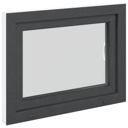 Fenêtre de sous-sol RISOR Anthracite 80 x 50 cm PVC et verre 552882552882