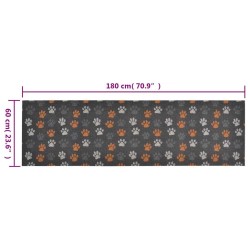 Tapis de cuisine lavable impression de pattes 60x180 cm velours 552902552902