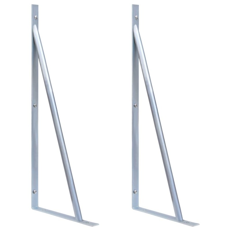 Supports pour poteau de clôture 2 pcs Acier galvanisé 552903552903