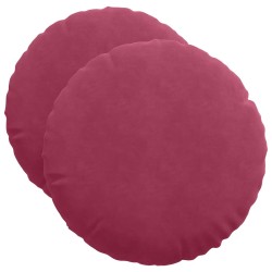 Coussins de siège 2 pcs Bordeaux Ø50 x 19 cm Velours 552911552911
