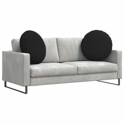 Coussins de siège 2 pcs Noir Ø60 x 21 cm tissu 552912552912