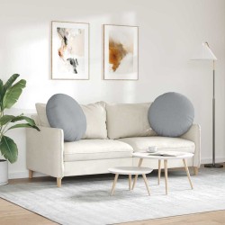 Coussins de siège 2 pcs Gris clair Ø60 x 21 cm tissu 552913552913