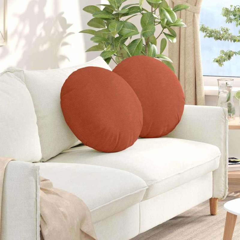 Coussins de siège 2 pcs Rouge orange Ø50 x 19 cm 552914552914