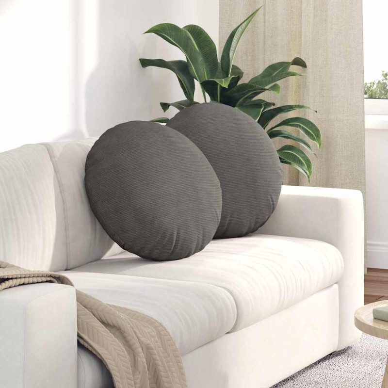 Coussins de siège 2 pcs Gris clair Ø50 x 19 cm 552920552920