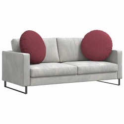 Coussins de siège 2 pcs Bordeaux Ø60 x 21 cm tissu 552924552924