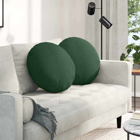 Coussins de siège 2 pcs Vert foncé Ø50 x 19 cm 552927552927
