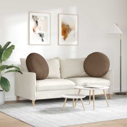 Coussins de siège 2 pcs Marron Ø60 x 21 cm tissu 552932552932