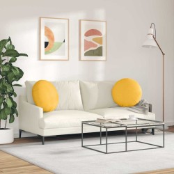 Coussins de siège 2 pcs Jaune clair Ø50 x 19 cm 552937552937