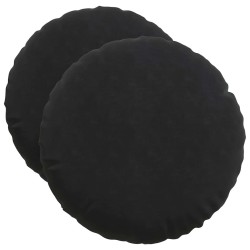 Coussins de siège 2 pcs Noir Ø50 x 19 cm Velours 552939552939