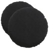 Coussins de siège 2 pcs Noir Ø50 x 19 cm Velours 552939552939