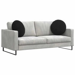 Coussins de siège 2 pcs Noir Ø50 x 19 cm Velours 552939552939