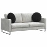 Coussins de siège 2 pcs Noir Ø50 x 19 cm Velours 552939552939