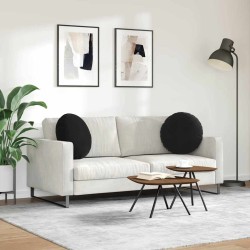 Coussins de siège 2 pcs Noir Ø50 x 19 cm Velours 552939552939