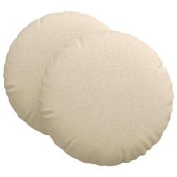 Coussins de siège 2 pcs Crème Ø60 x 21 cm tissu 552941552941