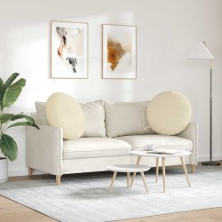 Coussins de siège 2 pcs Crème Ø60 x 21 cm tissu 552941552941