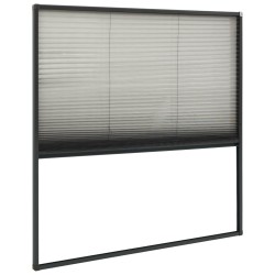 Moustiquaire plissée à fenêtre Aluminium Anthracite 120x120 cm 552943552943
