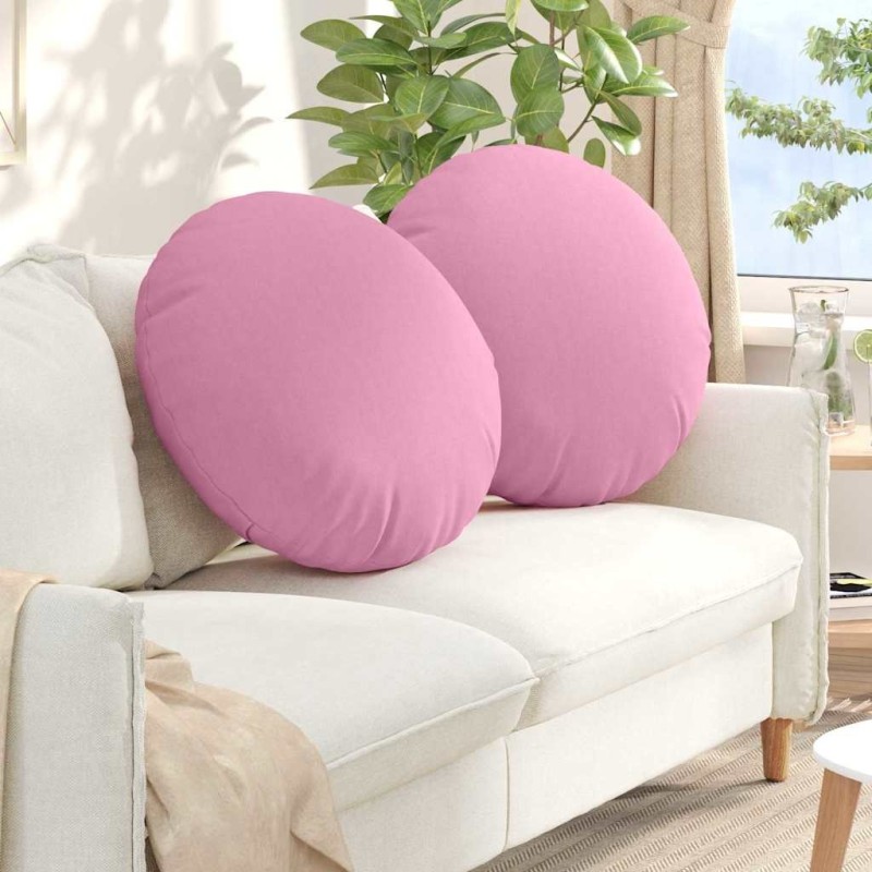 Coussins de siège 2 pcs Rose Ø80 x 29 cm tissu 552944552944