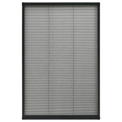 Moustiquaire plissée pour fenêtre Aluminium Anthracite 80x160cm 552945552945