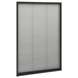 Moustiquaire plissée pour fenêtre Aluminium Anthracite 80x160cm 552945552945